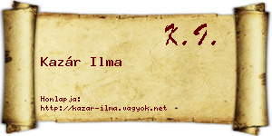 Kazár Ilma névjegykártya